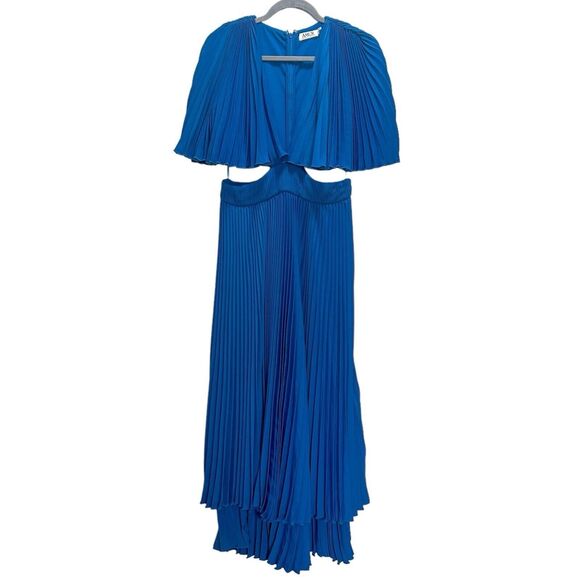 Amur Dara Pleated Cut-Out Midi Dress in Ocean Blue Size 10 - Picture 7 of 12
